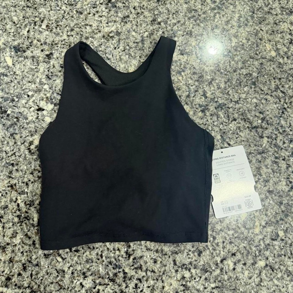 NWT Athleta girl Black long distance bra